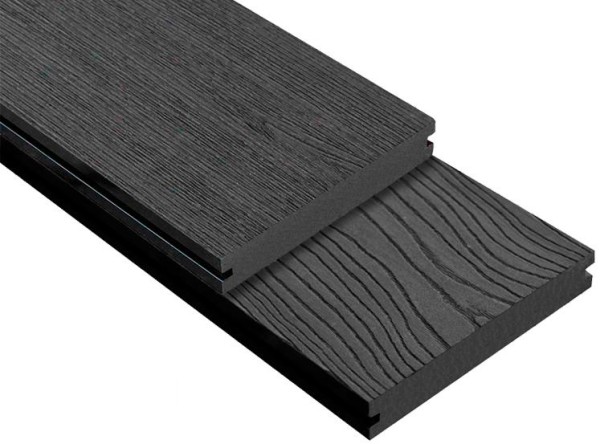 Террасная доска ДПК Outdoor 3D полнотелая STORM/OCEAN BLACK черная купить в Сургуте