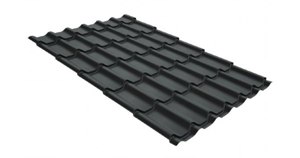 Металлочерепица классик GL 0,5 GreenCoat Pural Matt RR 23 темно-серый (RAL 7024 мокрый асфальт) купить в Сургуте