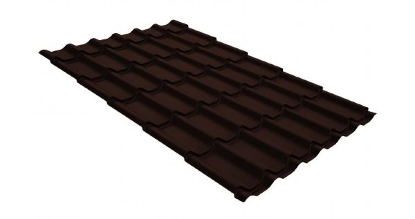 Металлочерепица классик GL 0,5 GreenCoat Pural Matt RR 887 шоколадно-коричневый (RAL 8017 шоколад) купить в Сургуте