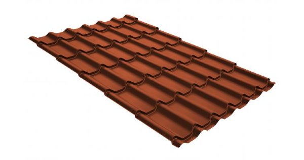 Металлочерепица классик GL 0,5 GreenCoat Pural RR 750 кирпично-красный (RAL 8004 терракота) купить в Сургуте