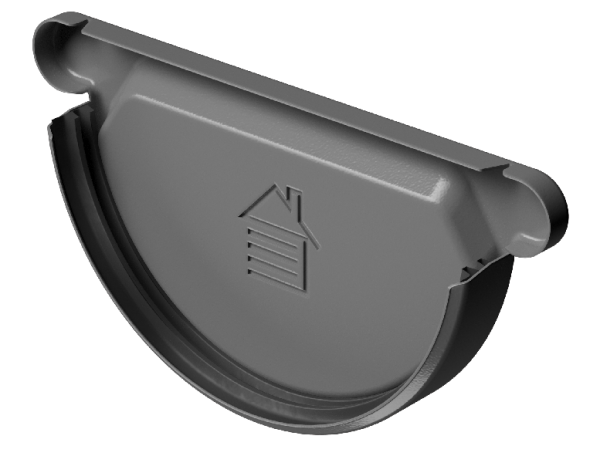 Заглушка желоба D125 Döcke STAL PREMIUM Графит, (RAL 7024) купить в Сургуте