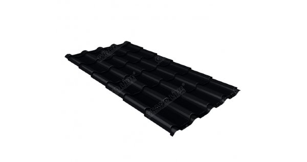 Металлочерепица камея 0,45 Drap RAL 9005 черный купить в Сургуте