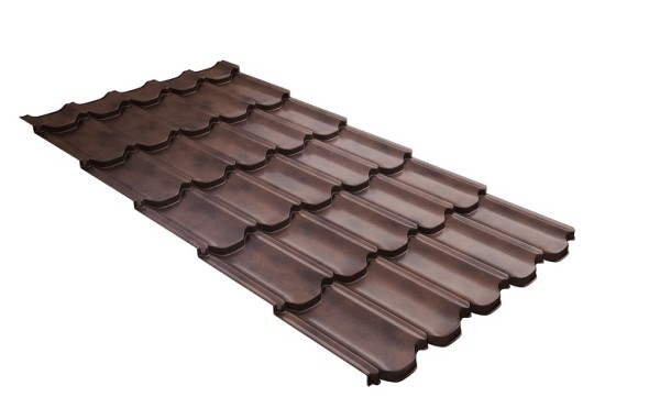 Металлочерепица квинта плюс с  3D резом 0,45 Safari Twincolor Brown купить в Сургуте