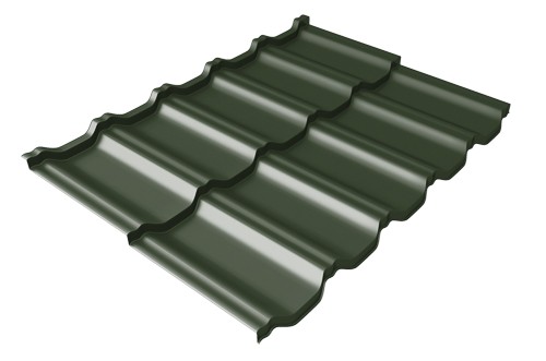 Металлочерепица модульная Квинта Uno Grand Line c 3D резом 0,5 GreenСoat Pural RR 11 темно-зеленый (RAL 6020 хромовая зелень) купить в Сургуте