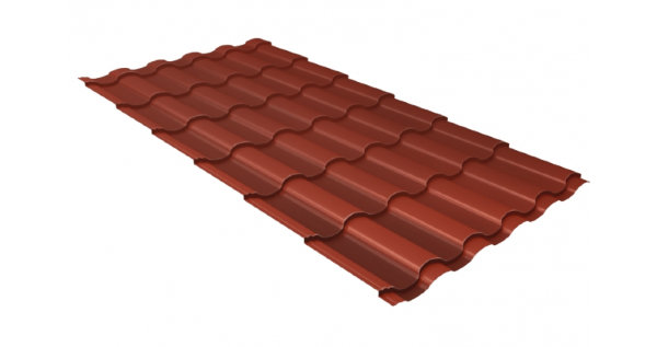 Металлочерепица кредо 0,5 Satin RAL 8004 терракота купить в Сургуте