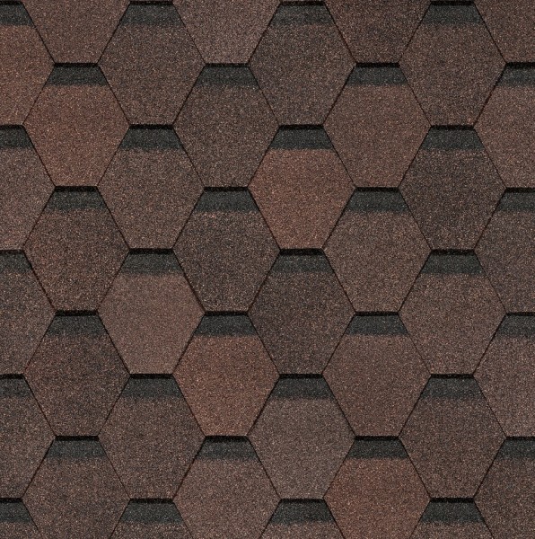 Гибкая черепица Docke, коллекция Шестигранник Коричневый купить в Сургуте