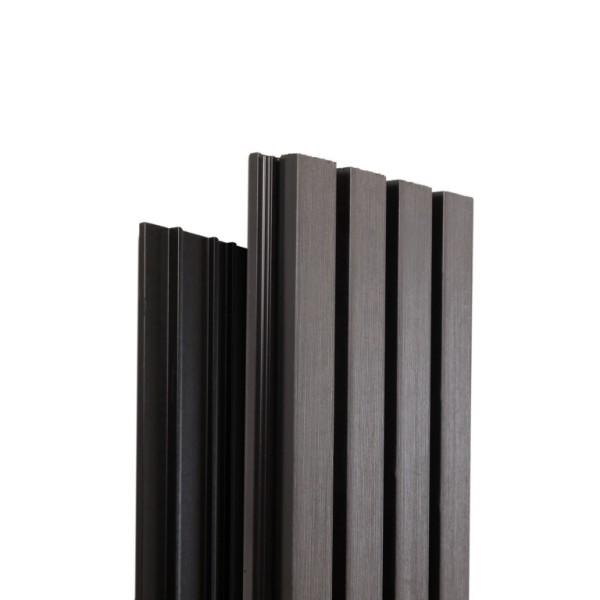 Фасадная доска Ecodecking Техно реечная 200х26х3000 Графит купить в Сургуте Фасадная доска Ecodecking Техно реечная 200х26х3000 Графит купить в Сургуте