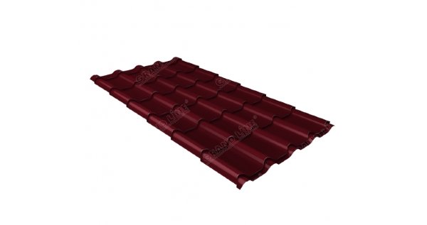 Металлочерепица камея 0,5 Satin RAL 3005 красное вино купить в Сургуте