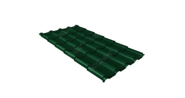 Металлочерепица камея 0,5 Satin RAL 6005 зеленый мох купить в Сургуте
