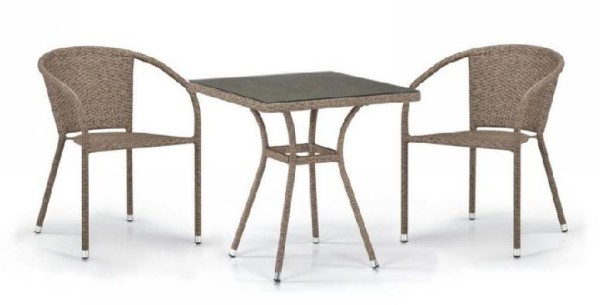 Комплект плетеной мебели AFINA из иск. ротанга T282BNT/Y137C-W56 Light Brown 2Pcs купить в Сургуте