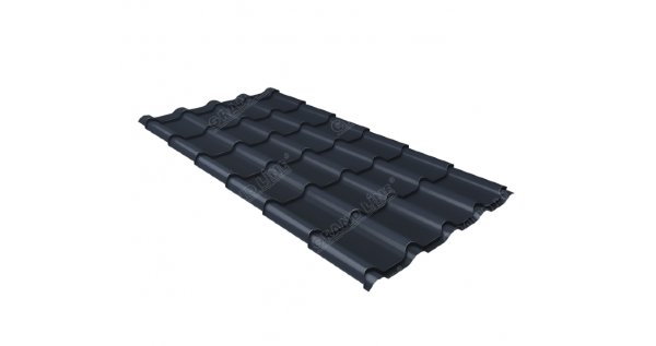 Металлочерепица камея 0,5 Satin RAL 7024 мокрый асфальт купить в Сургуте