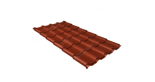 Металлочерепица камея 0,5 Satin RAL 8004 терракота купить в Сургуте