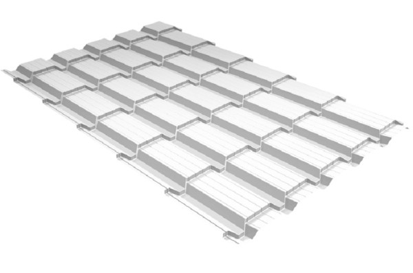 Металлочерепица GL квадро профи 0,5 Satin RAL 9003 сигнальный белый купить в Сургуте