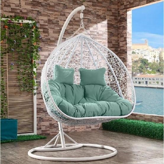 Кресло Подвесное из искусственного ротанга AFM-109A White/Green купить в Сургуте