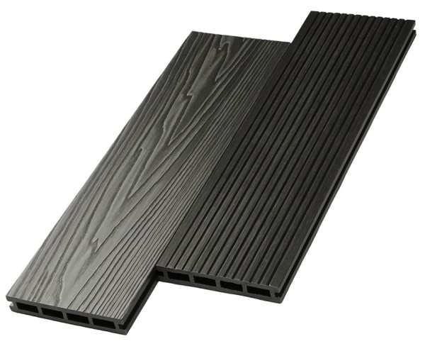 Террасная доска ДПК NanoWood двусторонняя New 3D тиснение + вельвет Графит купить в Сургуте