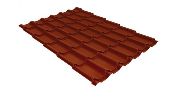 Металлочерепица классик GL 0,5 Velur20 RAL 8004 терракота купить в Сургуте