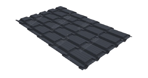Металлочерепица GL квадро профи 0,5 Satin RAL 7024 мокрый асфальт купить в Сургуте