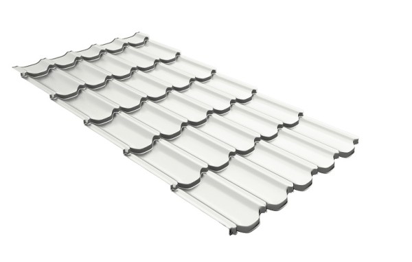 Металлочерепица квинта плюс с 3D резом 0,5 Satin RAL 9003 сигнальный белый купить в Сургуте