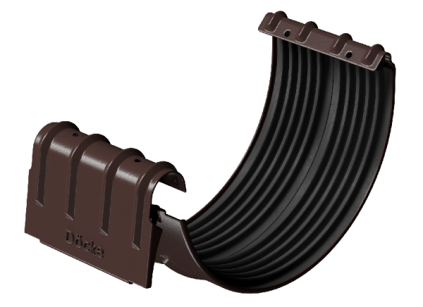 Соединитель желобов D125 Döcke STAL PREMIUM Шоколад, (RAL 8019) купить в Сургуте