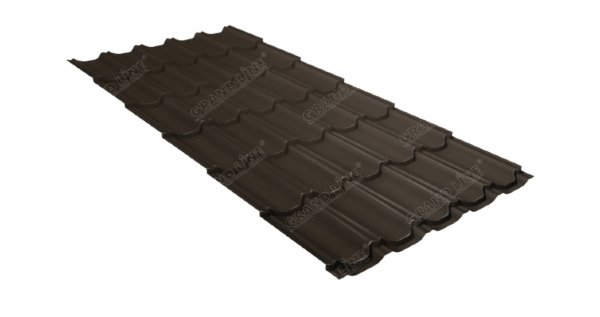 Металлочерепица квинта плюс 0,5 GreenCoat Pural Matt RR 32 темно-коричневый (RAL 8019 серо-коричневый) купить в Сургуте