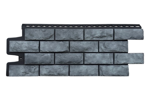 Фасадные панели Grand Line Колотый Камень Антрацит, Шов черный купить в Сургуте